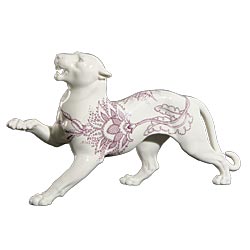 Nymphenburg Flowers of Life porcelain PANTHER by Sebastian Menschhorn